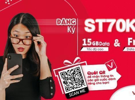Đăng ký gia hạn gói ST70K Viettel Nhận 15Gb, Free lướt Tiktok