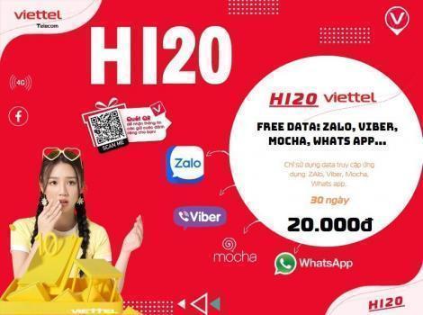 Gói 4G Viettel 20K 1 Tháng Ưu Đãi Miễn Phí Sử Dụng Zalo, Viber, Mocha