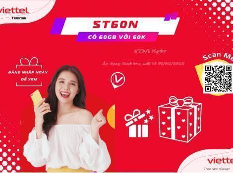Đăng ký gói 4G Viettel 60K có 2Gb/ ngày (60Gb/ tháng)