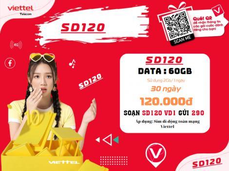 Đăng Ký Gói ST120K, SD120 Và V120B Viettel 120K 1 Tháng