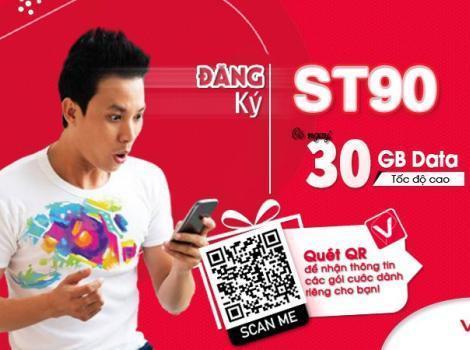 Đăng ký gói ST90K Viettel 90K 1 tháng có 30Gb Free TikTok