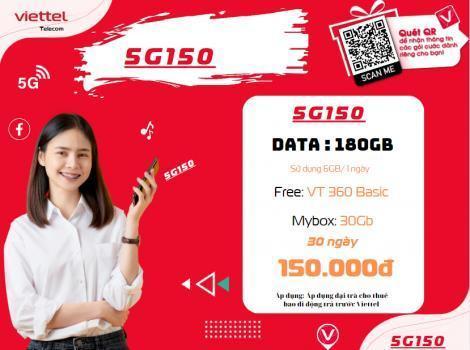 Gói Data 5G Viettel Chỉ 150K/ Tháng Có 6Gb/ Ngày + Free TV360