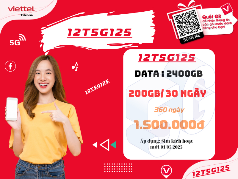 Gói 12T5G125 Viettel