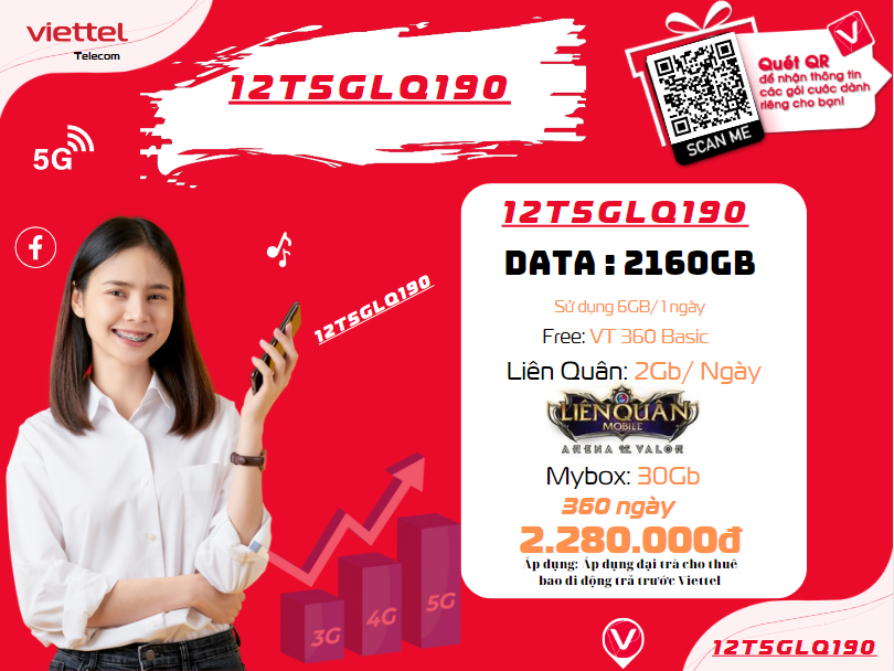 Gói 12T5GLQ190 Viettel