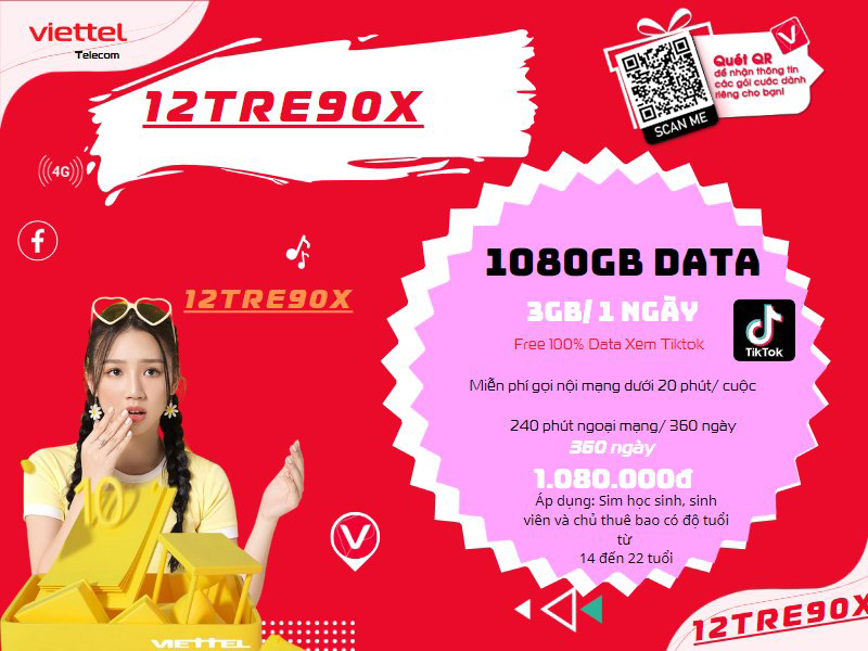 Gói 12TRE90 Viettel
