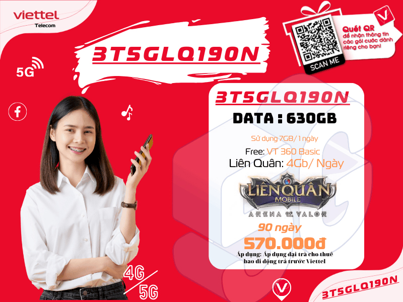 Gói 3T5GLQ190N Viettel