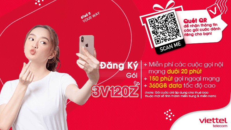Gói cước 3v120z Viettel