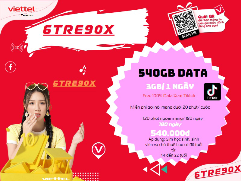 Gói 6TRE90X Viettel