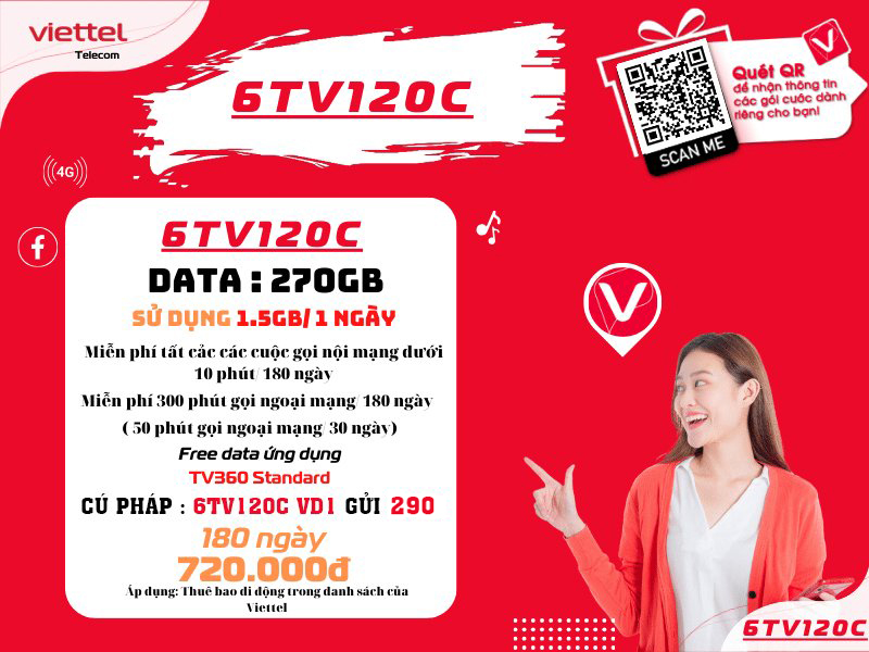 Gói 6TV120C Viettel
