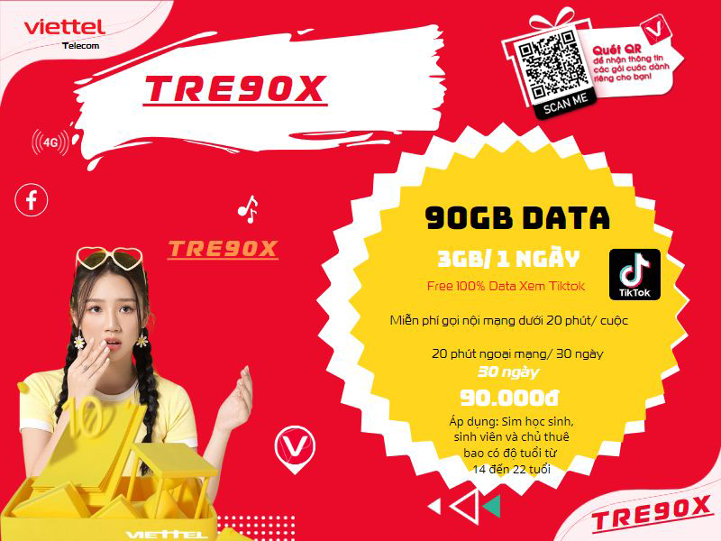 Gói TRE90X Viettel