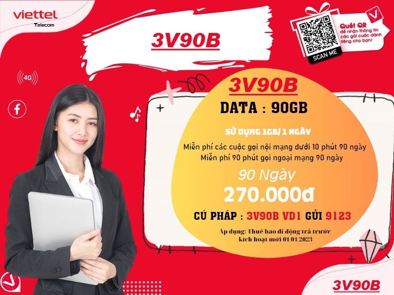 Gói 3V90B Viettel