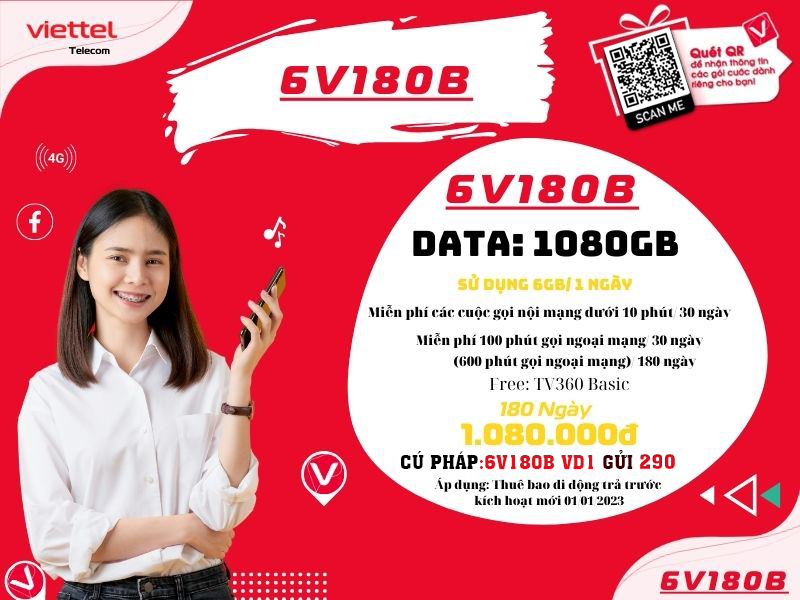 Gói 6V180B Viettel