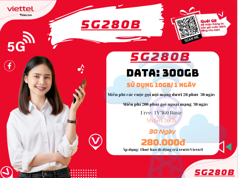 Gói 5G280B Viettel