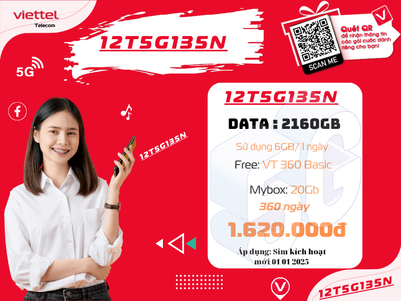 Gói 12T5G135N Viettel