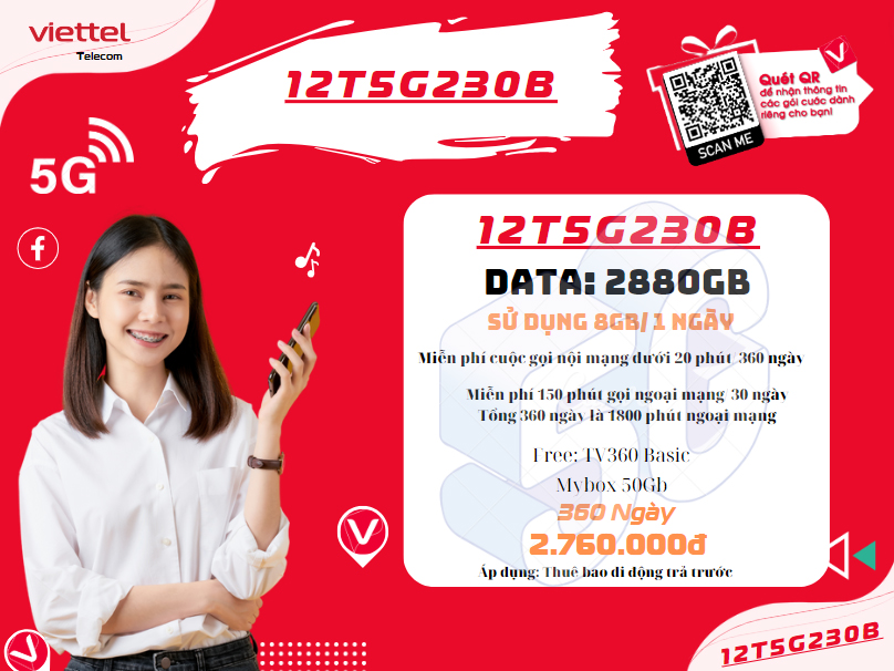 Gói 12T5G230B Viettel