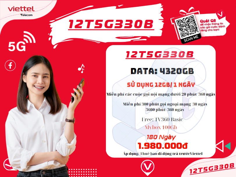 Gói 12T5G330B Viettel