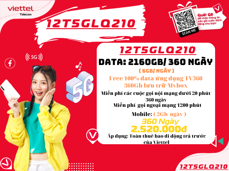 Gói 12T5GLQ210 Viettel
