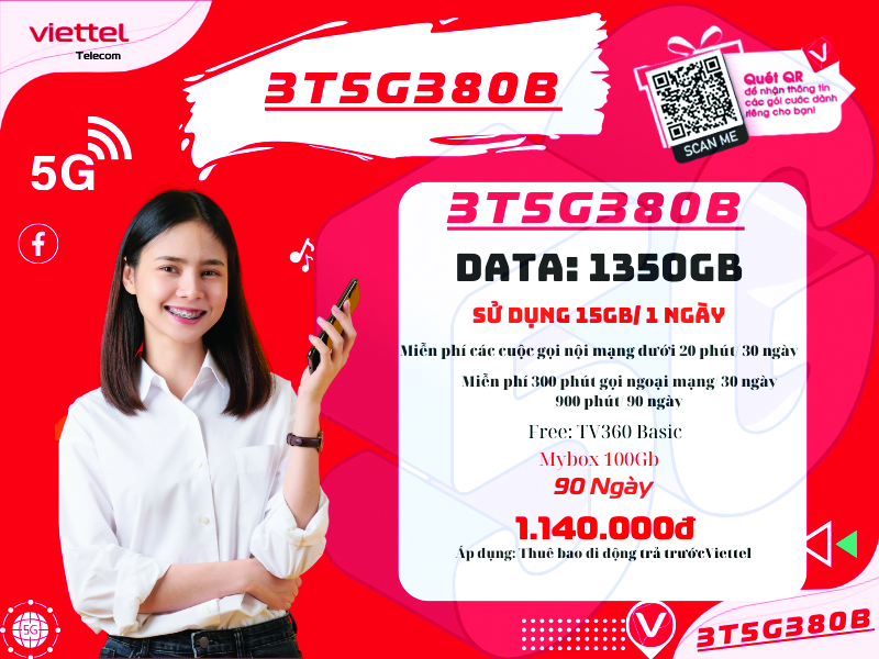 Gói 3T5G380B Viettel