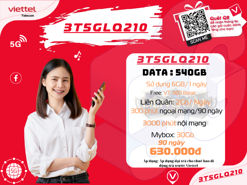 Gói 3T5GLQ210 Viettel