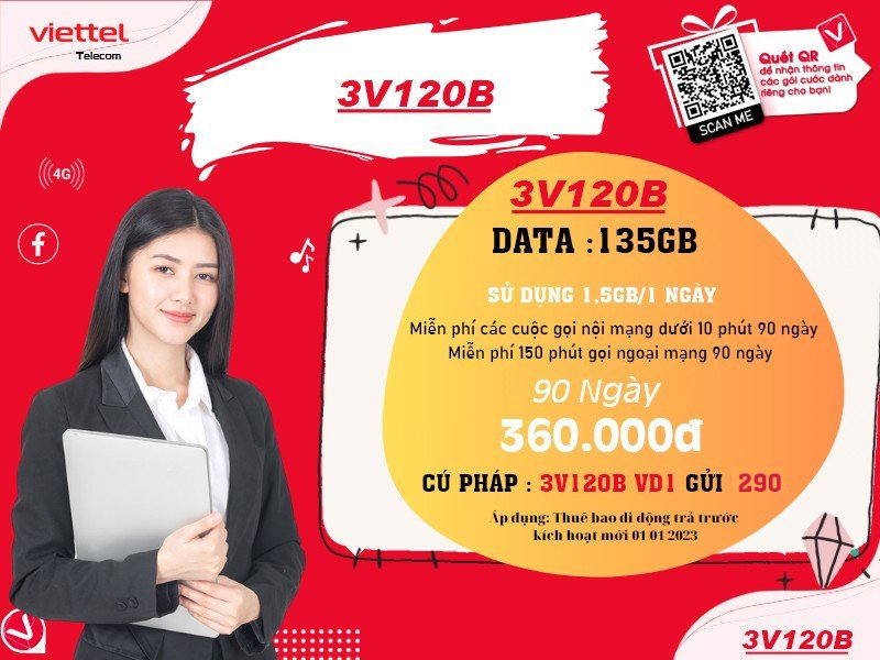 Gói 3V120B Viettel
