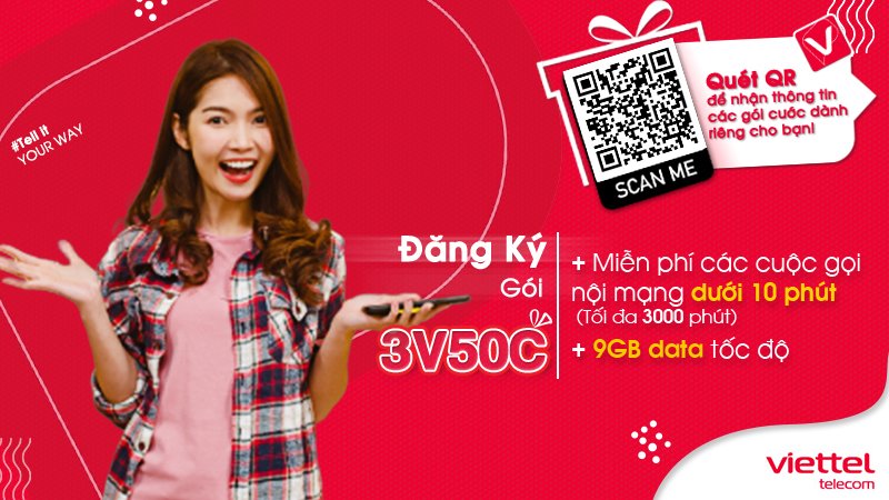 Gói 3v50c Viettel