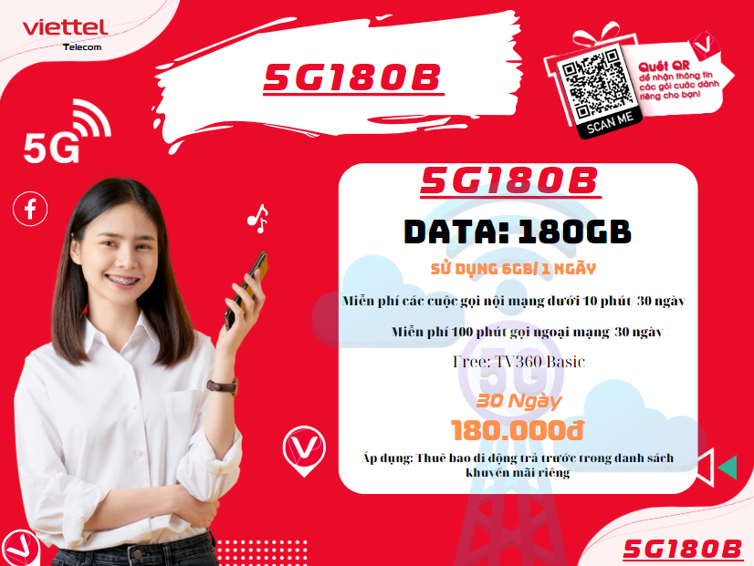 Gói cước 5G180B Viettel