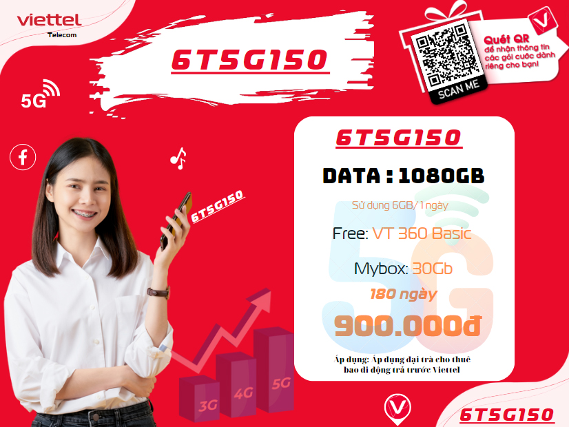 Gói cước 6T5G150 Viettel