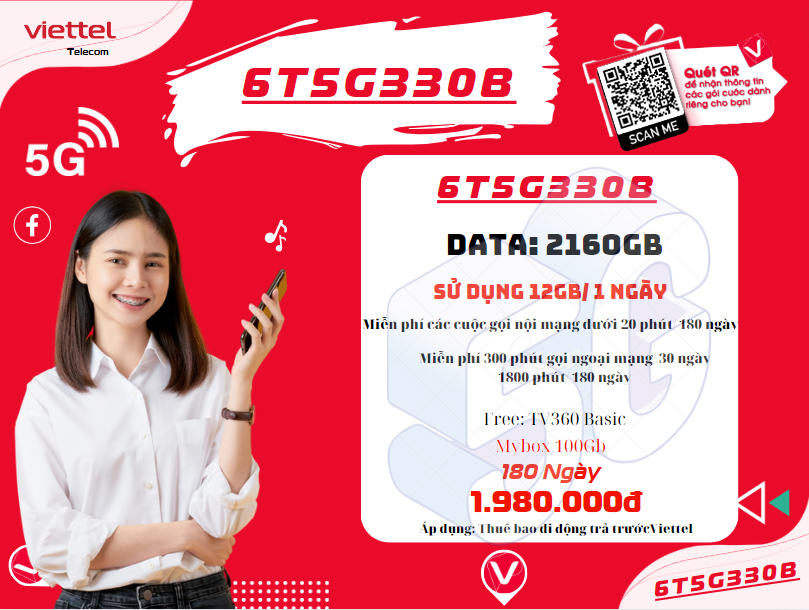 Gói 6T5G330B Viettel