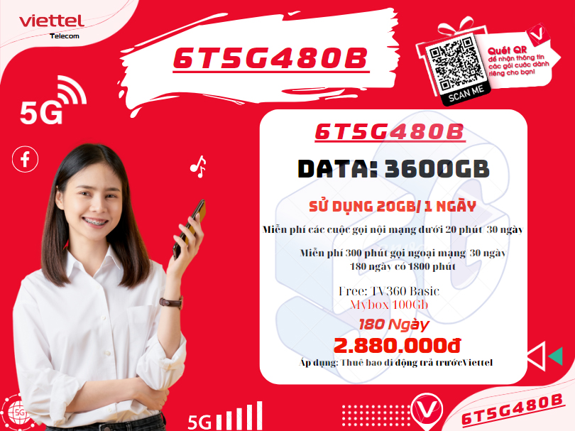Gói 6T5G480B Viettel
