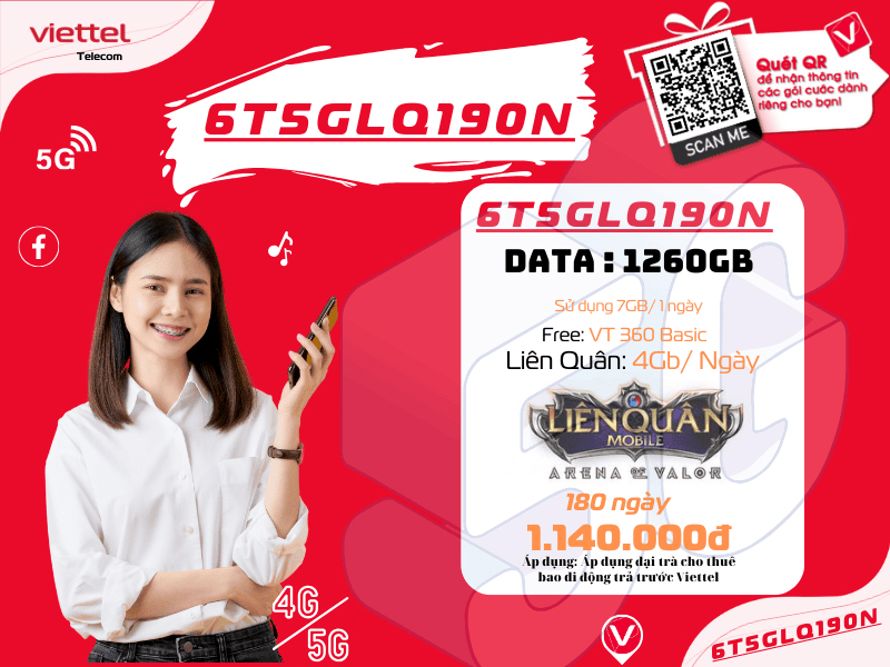 Gói 6T5GLQ190N Viettel
