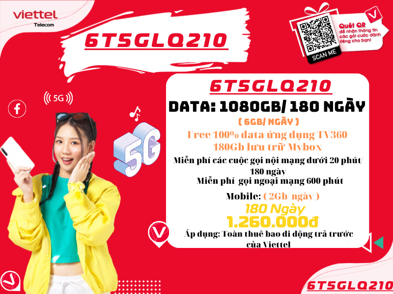 Gói 6T5GLQ210 Viettel