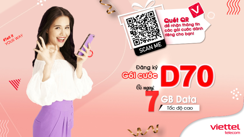 Gói cước d70 Viettel