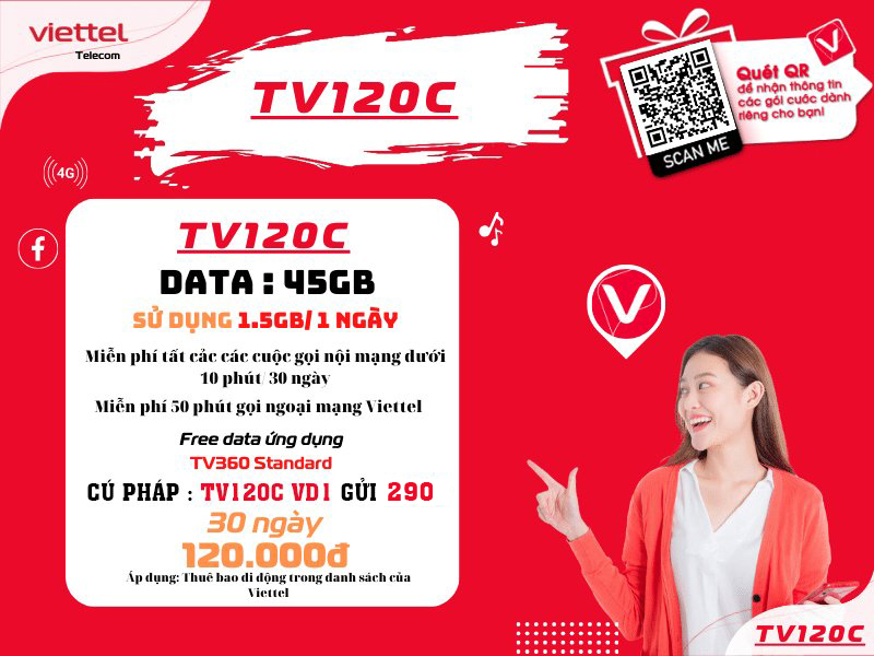 Gói cước TV120C Viettel
