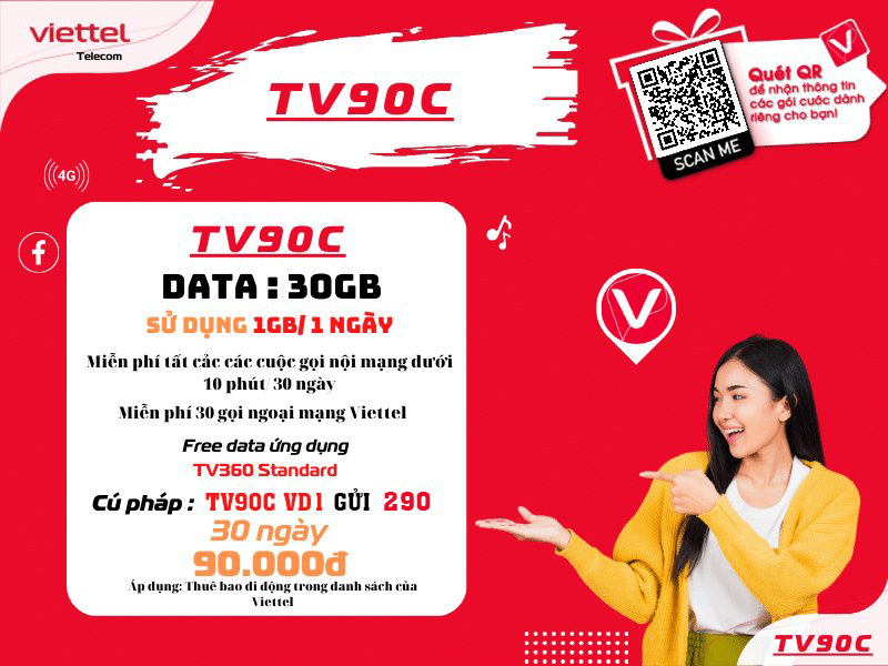 Gói cước tv90c Viettel