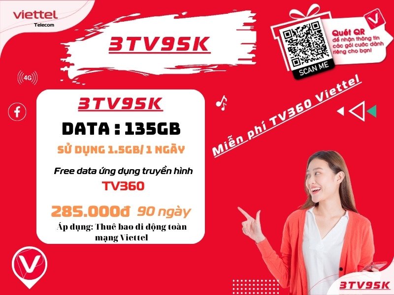 Gói cước 3tv90k của Viettel