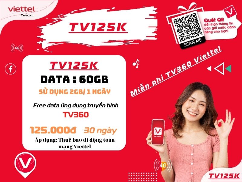 Gói cước TV125K Viettel