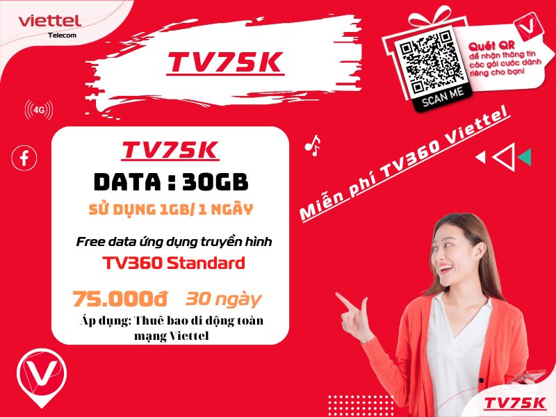 Gói cước TV75K Viettel