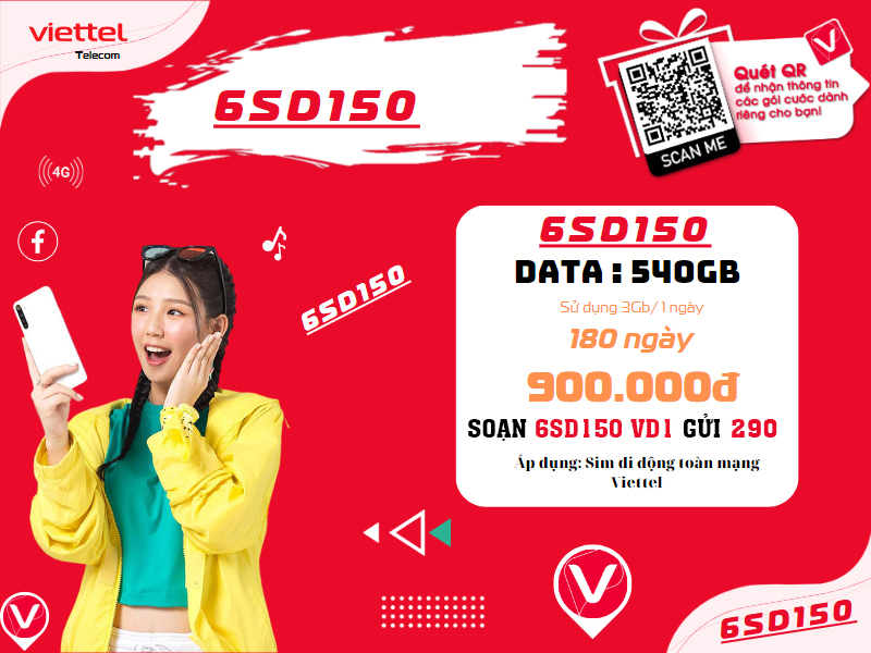 Gói 6sd150 Viettel
