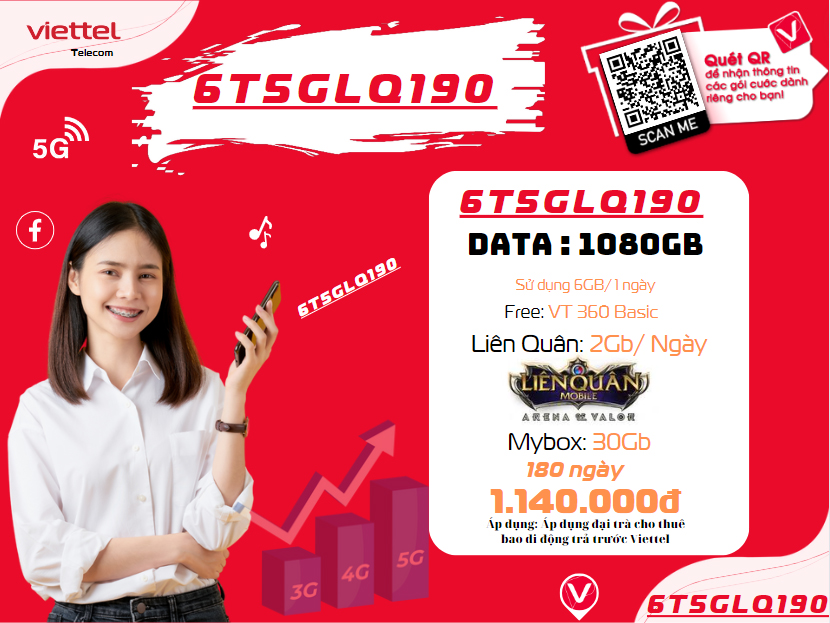 Gói cước 6T5G190 Viettel