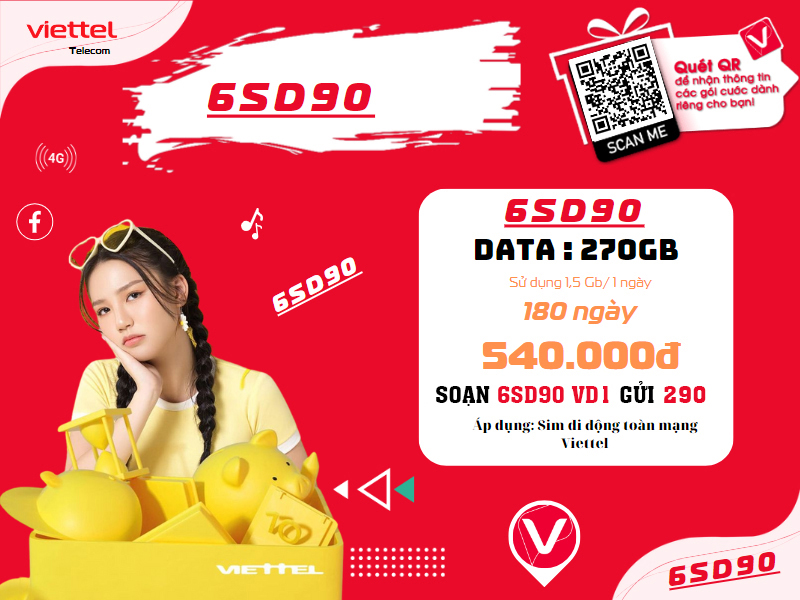 Gói cước 6sd90 Viettel