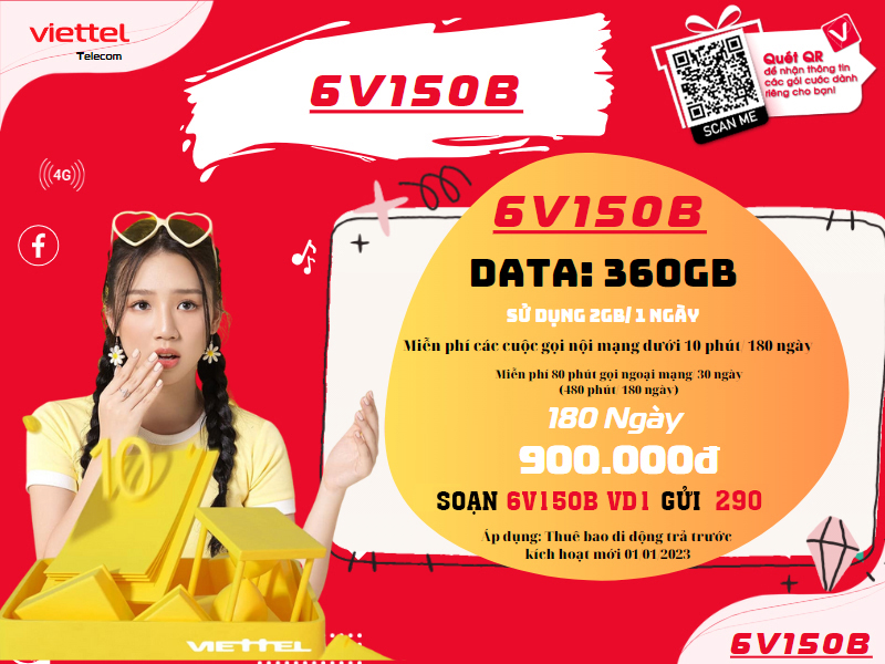Gói cước 6V150B Viettel