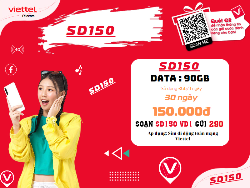 Gói cước sd150 Viettel